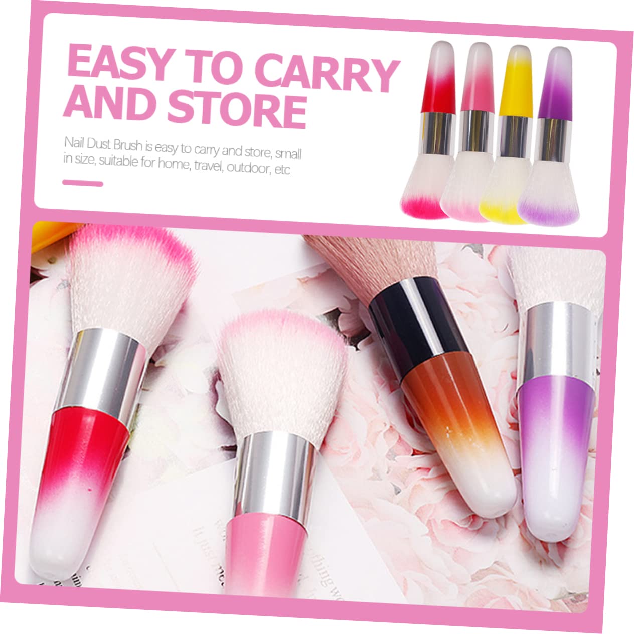 MAGICLULU 16 Pezzi Pennello Per Manicure Pennello Per Fard Per Cipria Per Trucco Multifunzione Per Trucco Portatile Per Pulizia Multifunzionale
