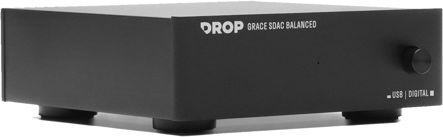 DROP + Grace Design Standard DAC Balanced - Digital-to-Analog Converter with Audiophile XLR, USB-B, 3.5mm Stereo Connectivity, Black