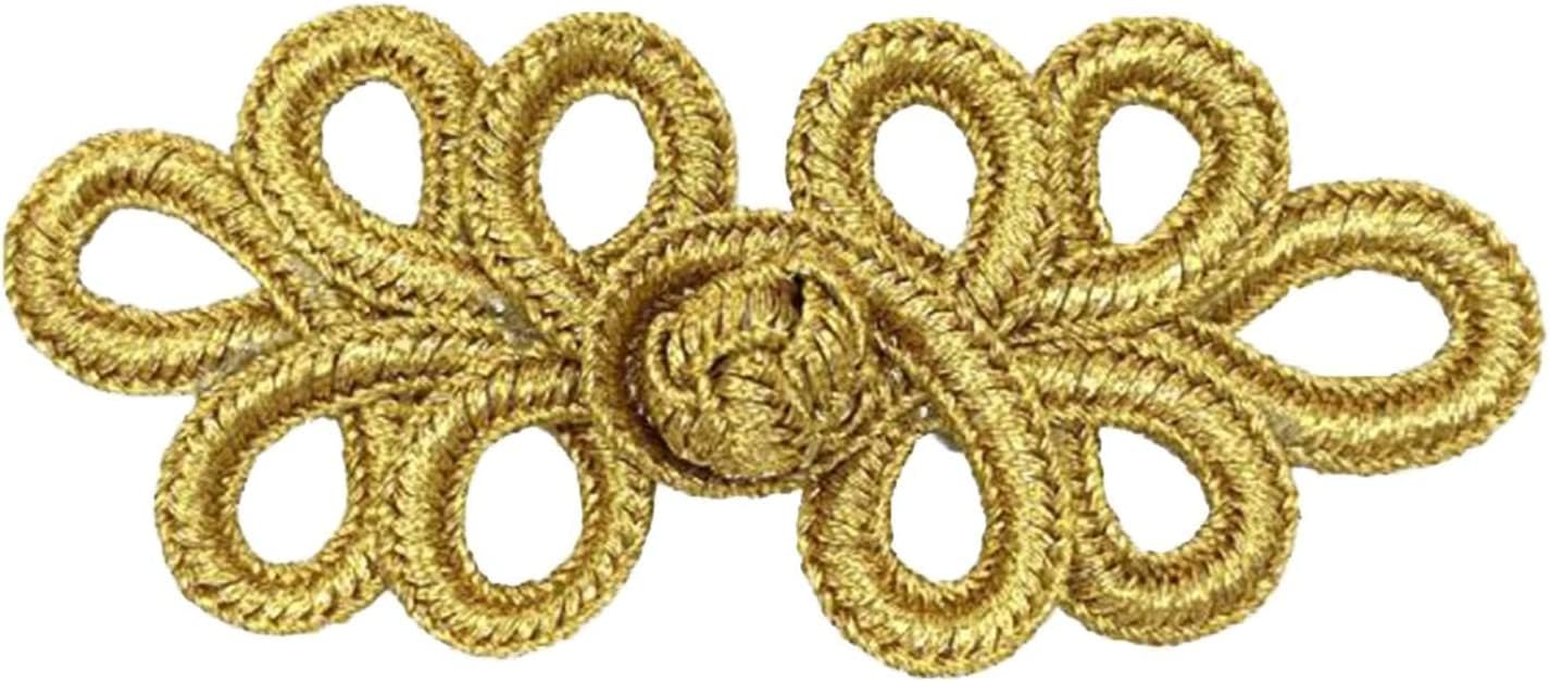 Houten Knopen, Knopen, Knopen, Drukknopen, Chinese Knopen Kikker Knopen Naaien Knop Sluiting Fasteners Naaien Flatback Accessoires Breien DIY Sluiting Knop for Kostuums Cheongsam Mantel, Goud (Color