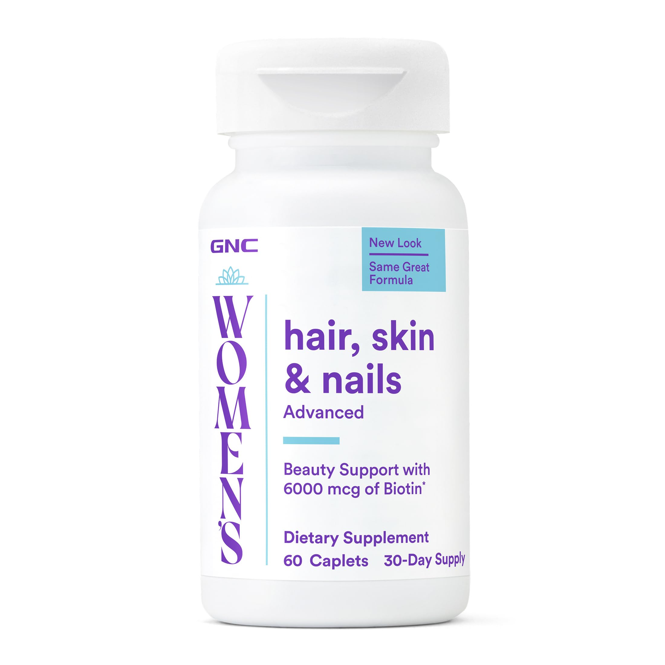 GNC Women's Hair, Skin & Nails, Nutrient Rich, 60 Count, 30 Servings