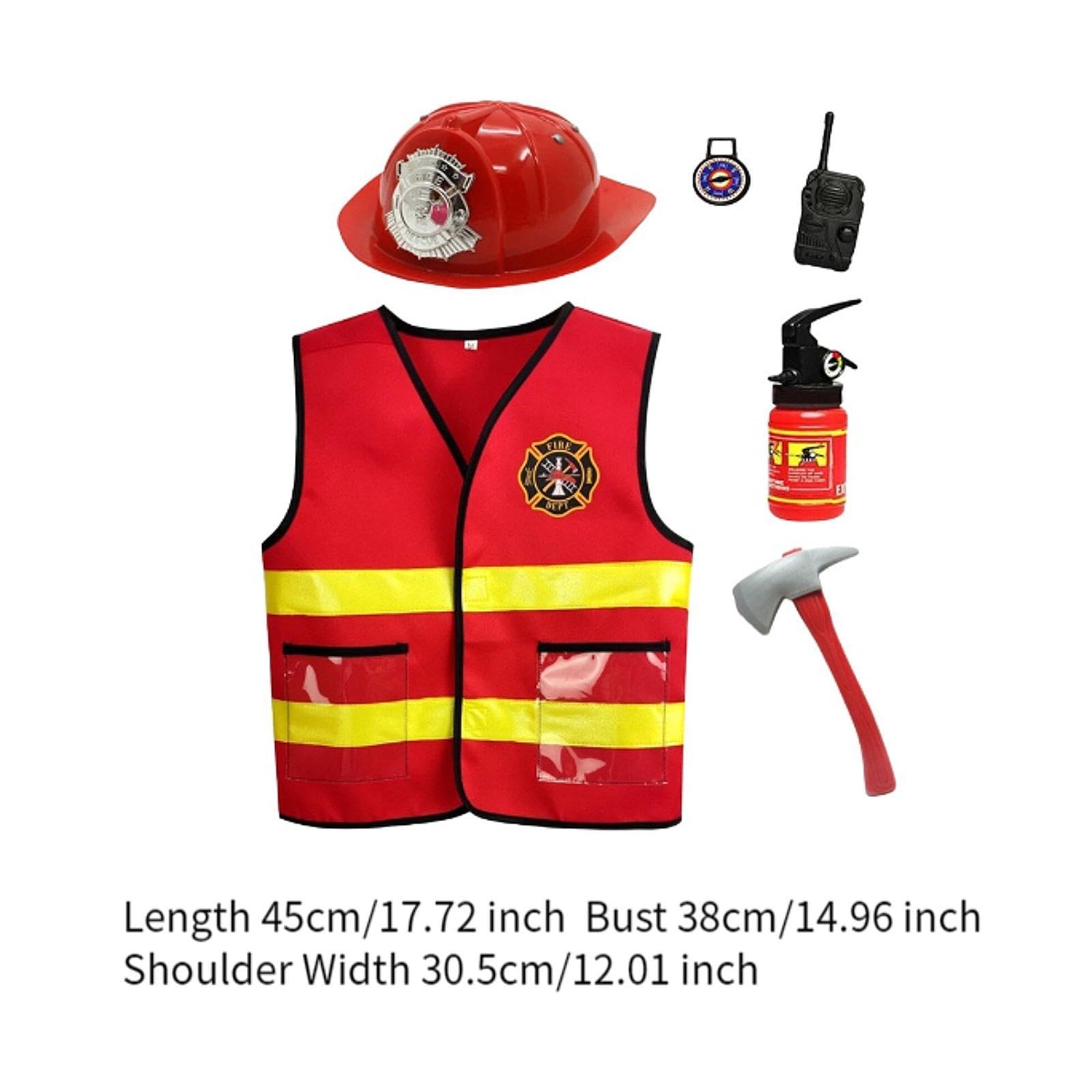 Amagogo Gilet da Pompiere per Bambini Gilet da Festa per Pompiere vestibilità Lavabile Accessorio per Costume da Pompiere Premium per età 3-10 Anni, 6 Pezzi