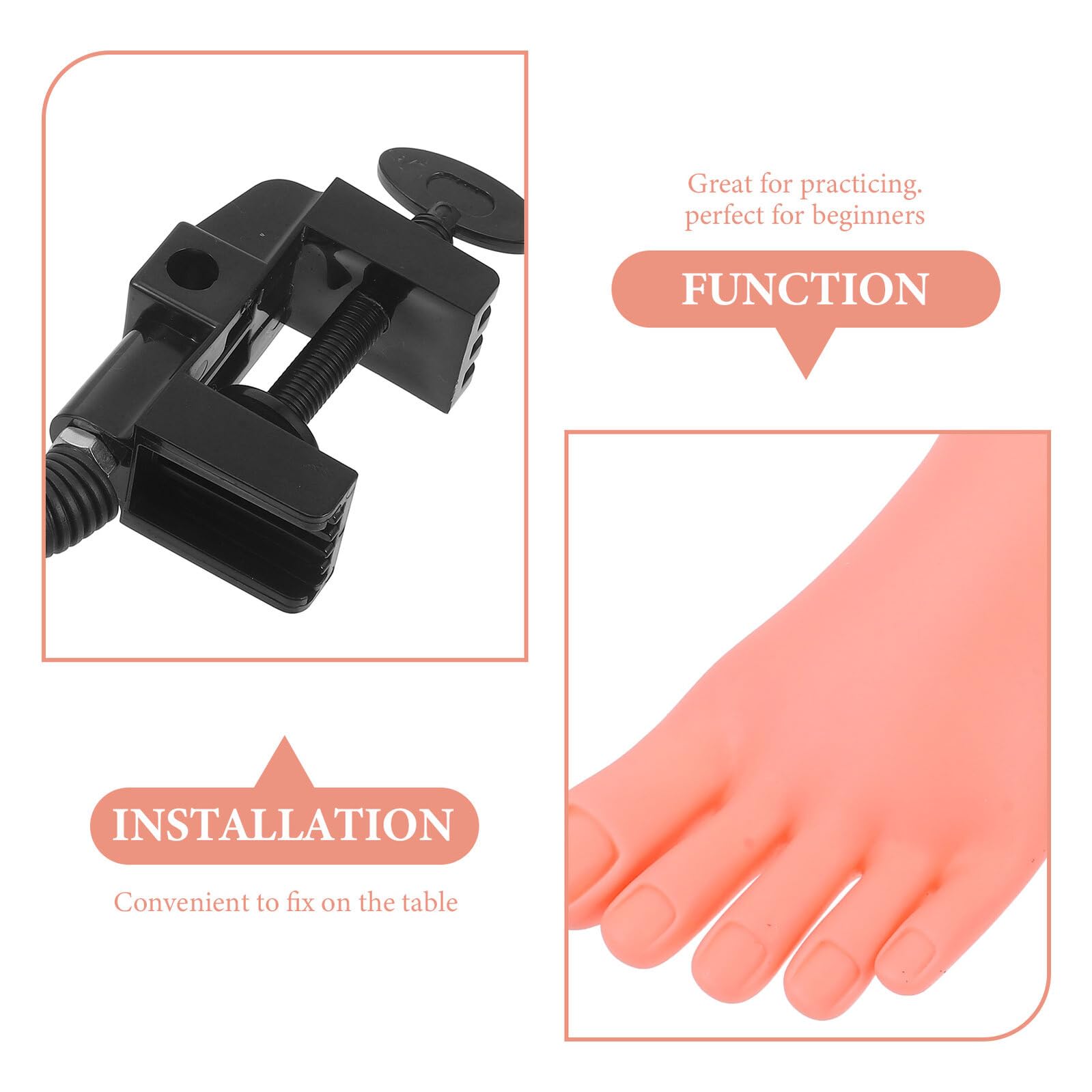 Piede per Pratica Unghie in PVC Rosa Supporto Flessibile