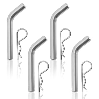 SYOWADA Trailer Hitch Pin & Clip, 5/8-Inch Diameter | 4 Packs 5/8 hitch pin Steel with Grooved Head, Fits 2 or 2-1/2-Inch Receiver for Towing.