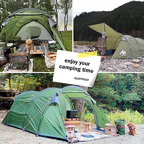 Camping Tents For 3-4 Person,Ayamaya Waterproof Motorcycle Tent 2 Room Design - Detachable Bedroom & Vestibule With Footprint, Easy Setup For Backpacking Bikepacking Survival Hiking Mountaineering #TOP5