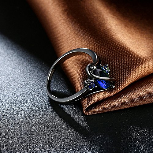 Anéis de zircônia femininos Diamondo, acessórios de casamento para jantares de joias com strass (azu