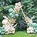 PageebO Sage Green Balloon Garland Arch Kit - 154pcs Avocado Green Sand White Gold and Macaron Gray Balloons for St Patricks Day Birthday Party Baby Shower Balloon Arch Decoration