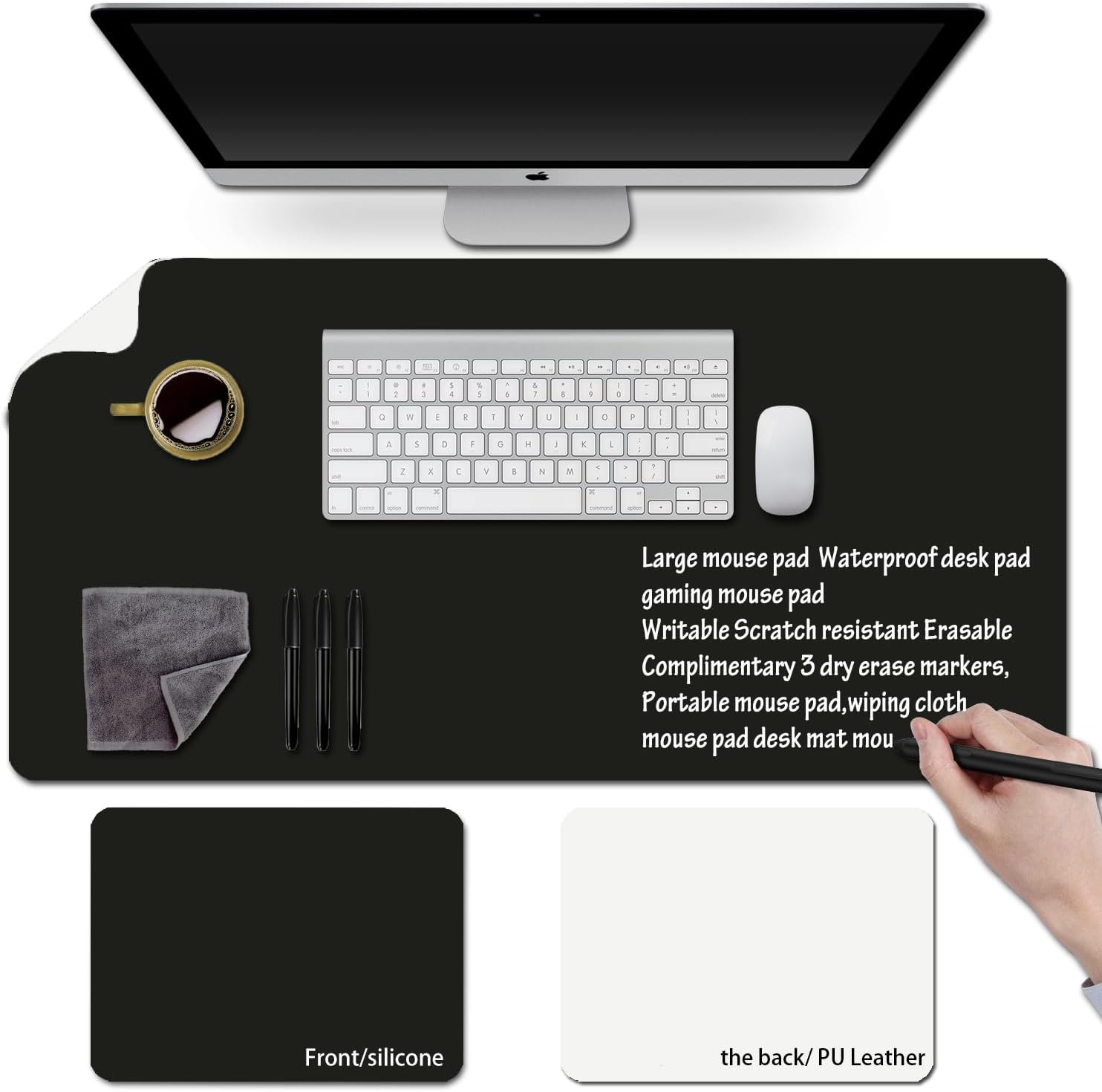 Yesntmomo Silicon&PU Leather DualSided Erasable Mouse