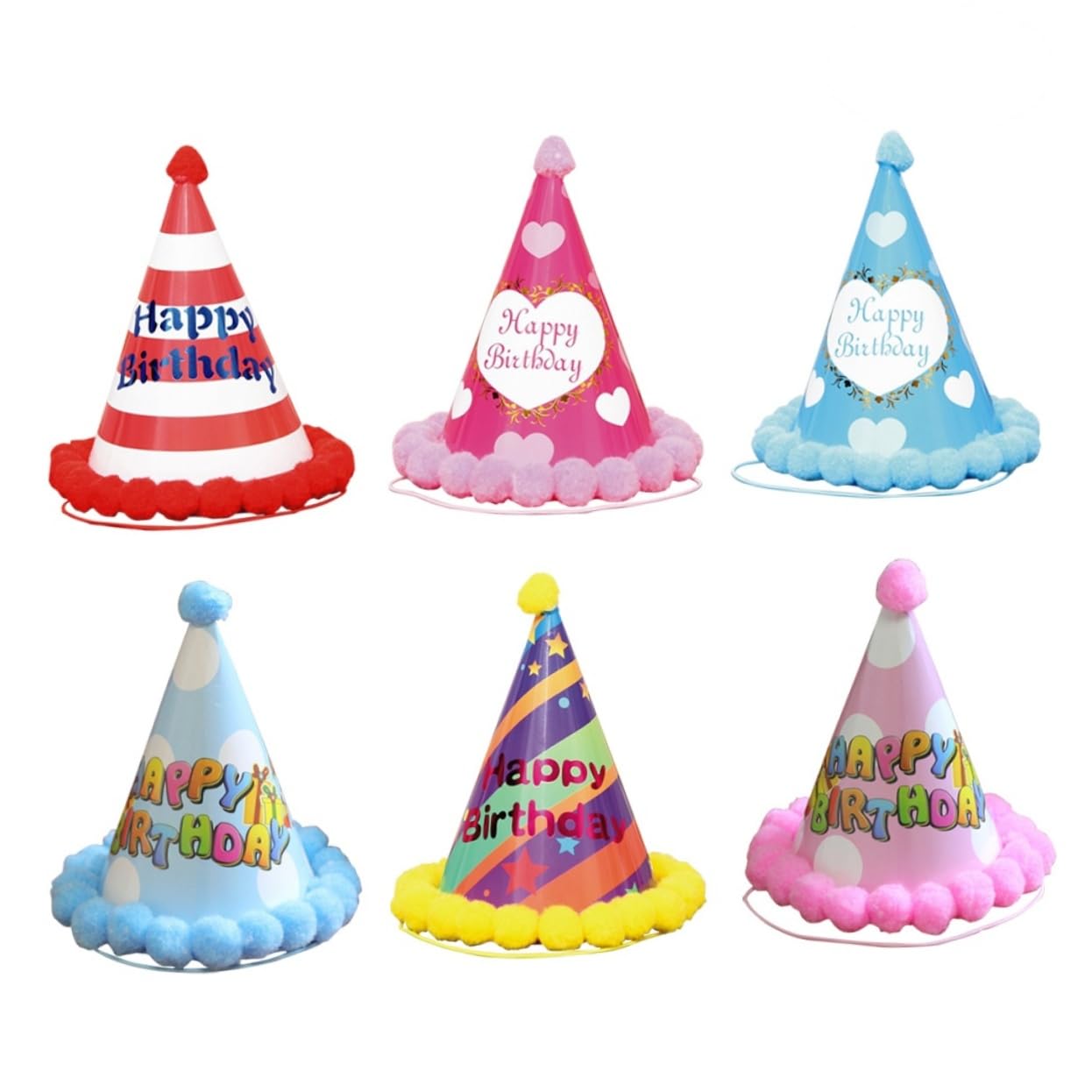 6piezas Sombreros De Cumpleaños Set Para Decoración De Infantiles Accesorios Divertidos Para Celebraciones De Cumpleaños
