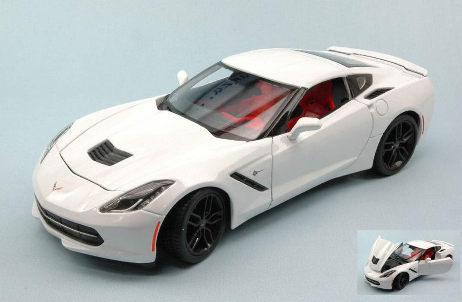 Maisto MI31677W Corvette Stingray Z51 2014 White 1:18 MODELLINO Die Cast Model Compatibile con