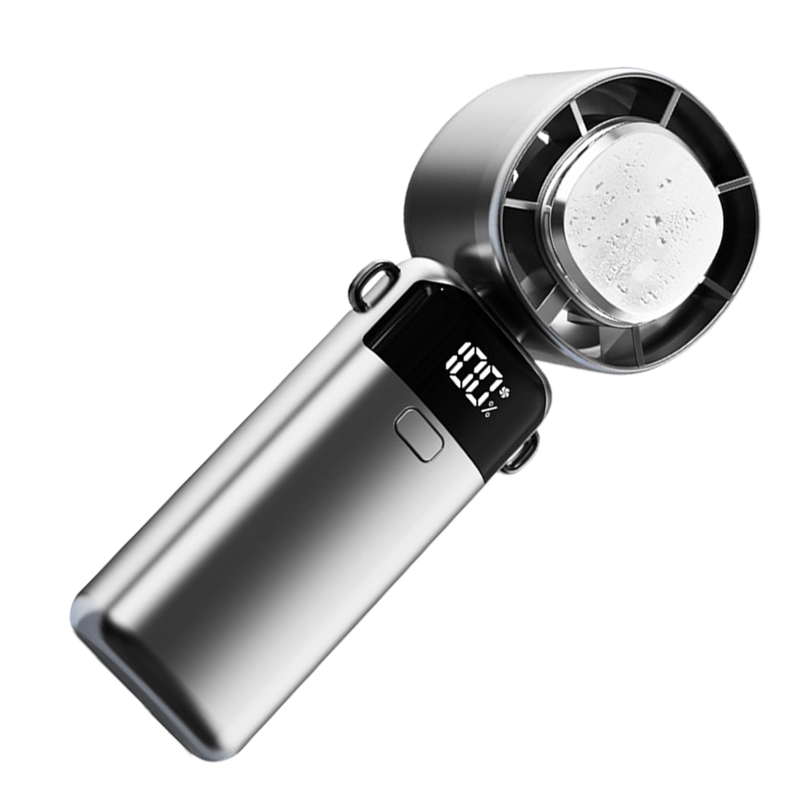 Ventilador de mano compacto y portátil con pantalla digital para uso personal