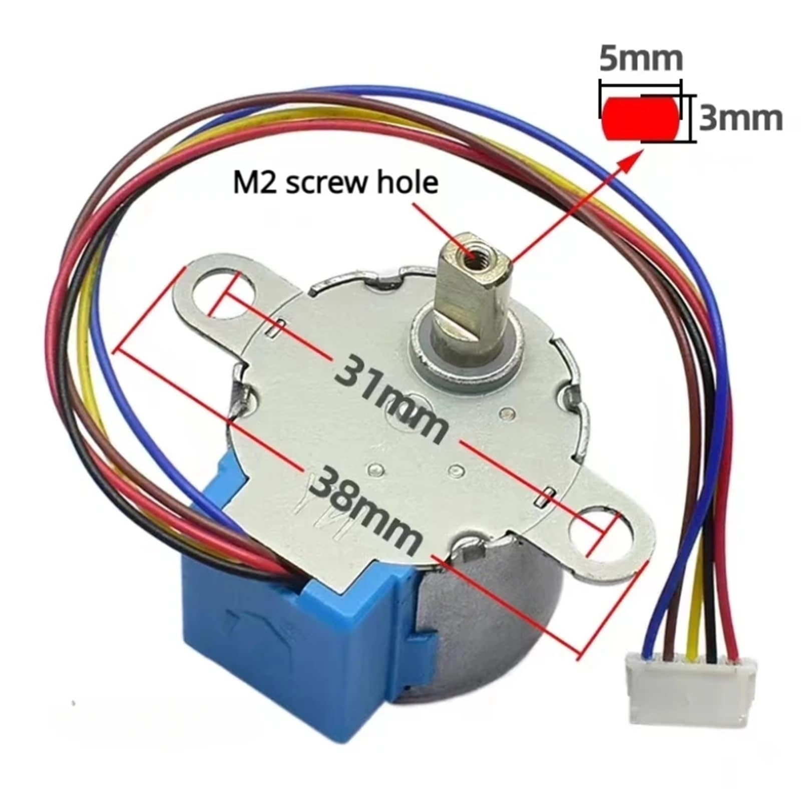 Motore passo-passo DC a 5 fasi a 5 fili 5v 24BYJ48 Rapporto motore di riduzione 64: 1 for microcomputer a singolo chip/monitoraggio della fotocamera
