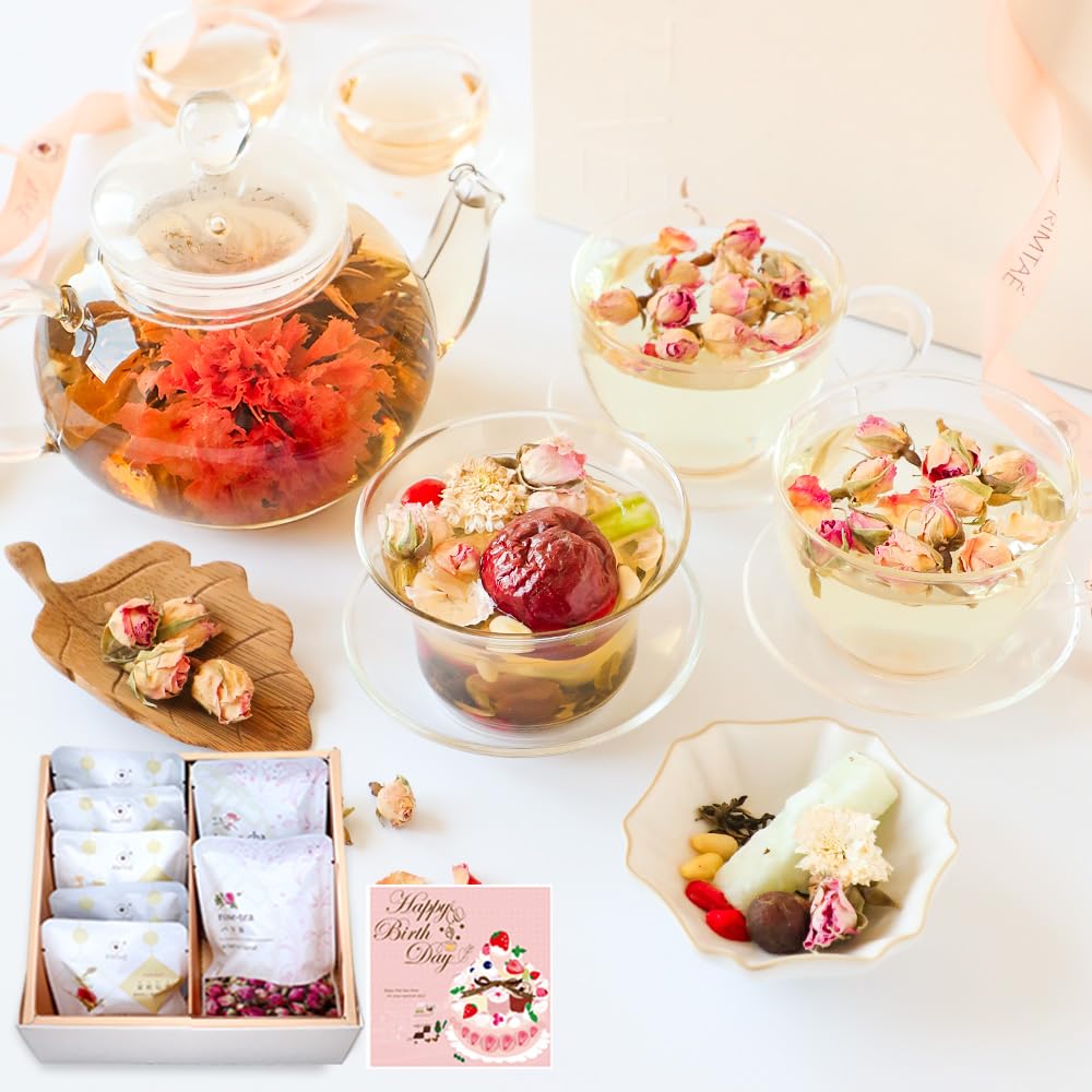 Amazon.co.jp: 誕生日 ギフト カーネーション 工芸茶 花咲くお茶