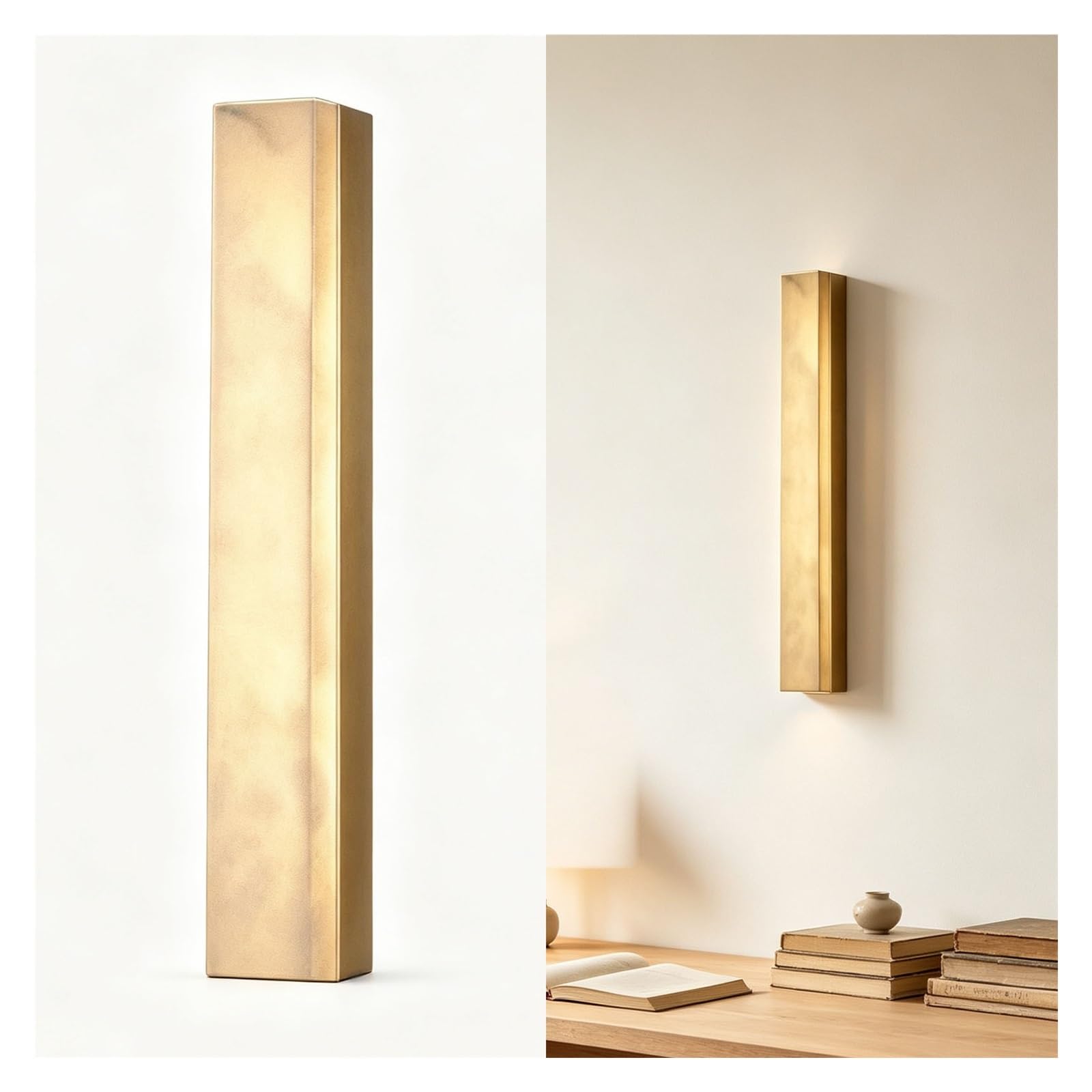 Cloud Stone Wall Lamp Brass Linear Wall Sconce Modern Copper Fixture