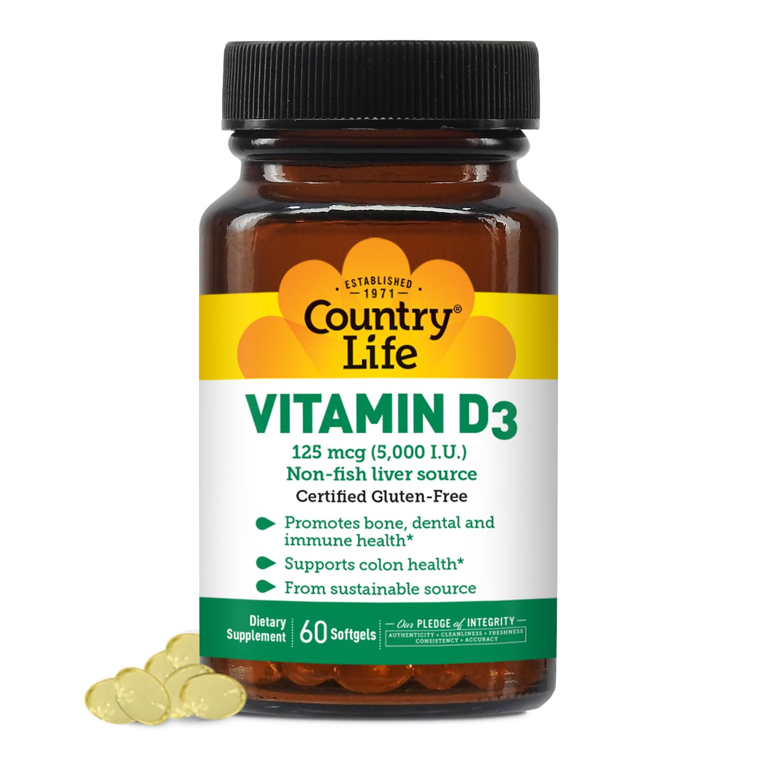 Country LifeVitamin D3 5000 IU, 60 CT
