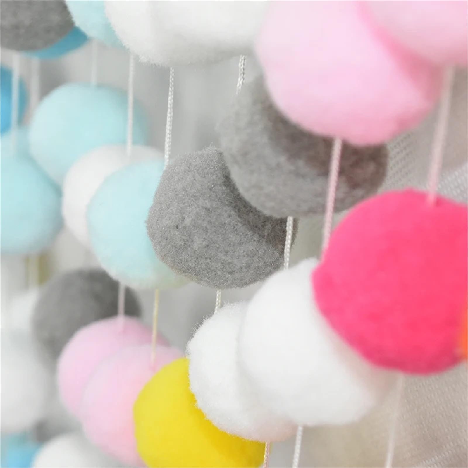5 Stück bunte Haarball-Anhänger-Girlande Für Die Dekorationen | Wollfilz-Kugelschnur for Selbermachen, handgefertigte Raumdekoration(Color9)