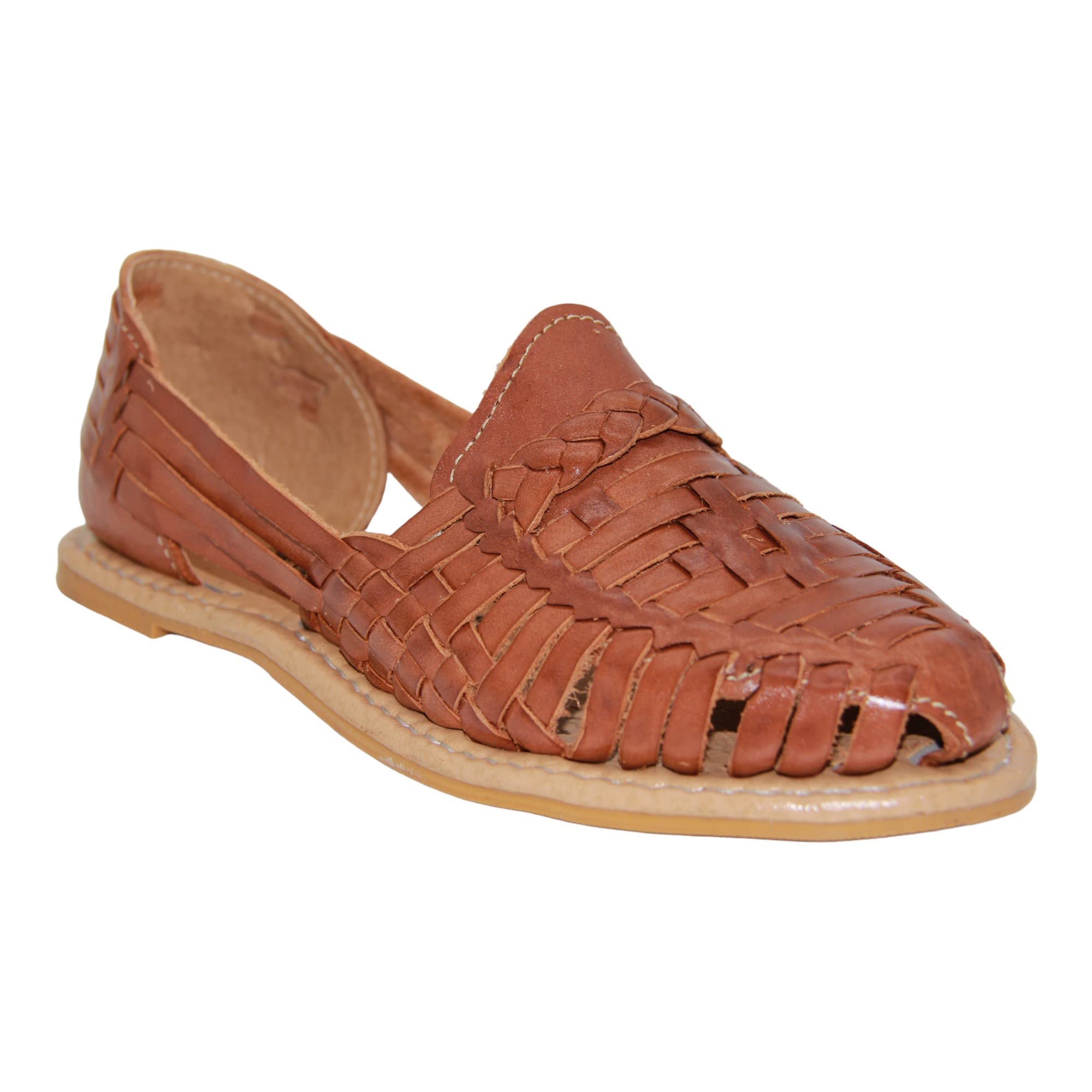 The Western Shops Womens Leather Traditional Huarache Sandal, Hand Woven Authentic Mexican Leather Huarache Sandal