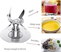 Vista 2 de Piezas de repuesto compatibles con Oster Osterizer Blender Blade con junta de sello de goma y parte inferior del tarro 4902 - Hoja de fusión de 6