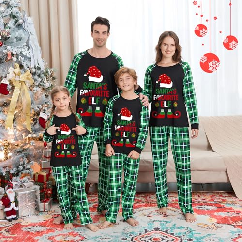 BCNZOO Christmas Pjs for Family, Family Christmas Pajamas Set, Festival Holiday Christmas Pyjamas, Soft Long Sleeve Sleepwear for Holiday Nights