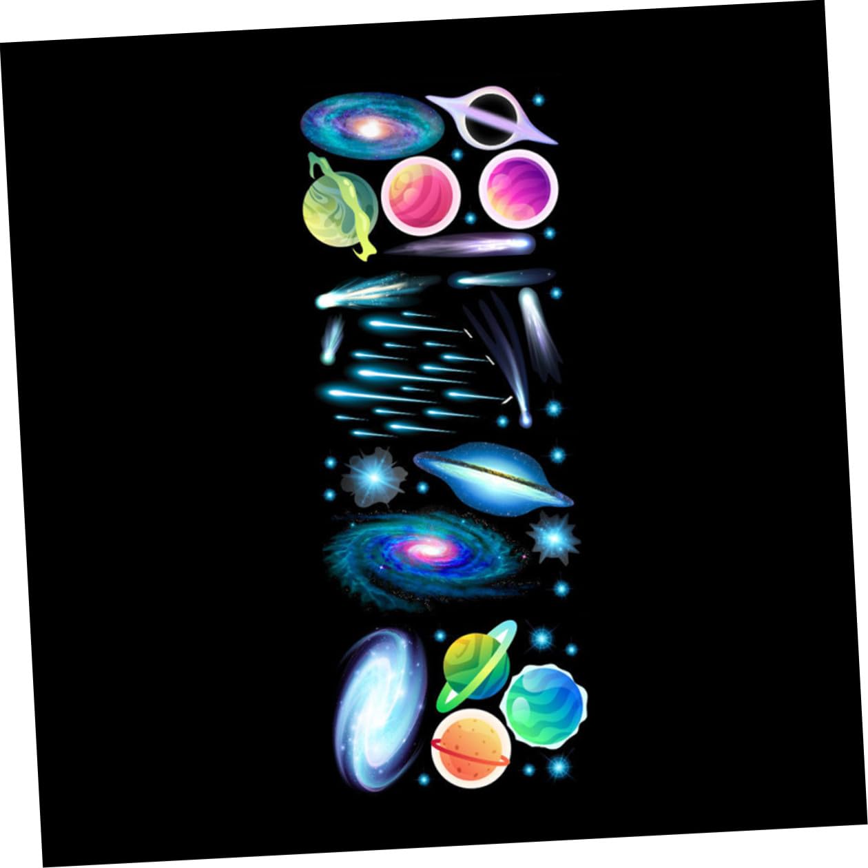 Déco murale phosphorescente galaxie avec autocollants PVC chambre garçon fille