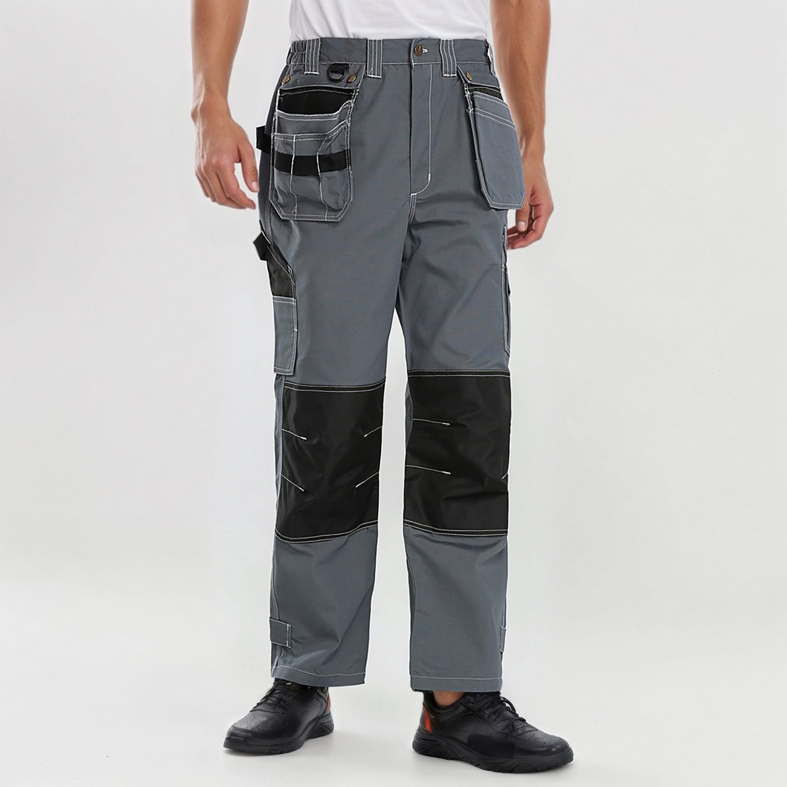 Generico Pantaloni Cargo Uomo Autunnali Primaverili con Tasche Multiple Resistenti Ideali per Lavoro Cantiere E attività all Aperto Pantalone Uomo da Lavoro Professionale