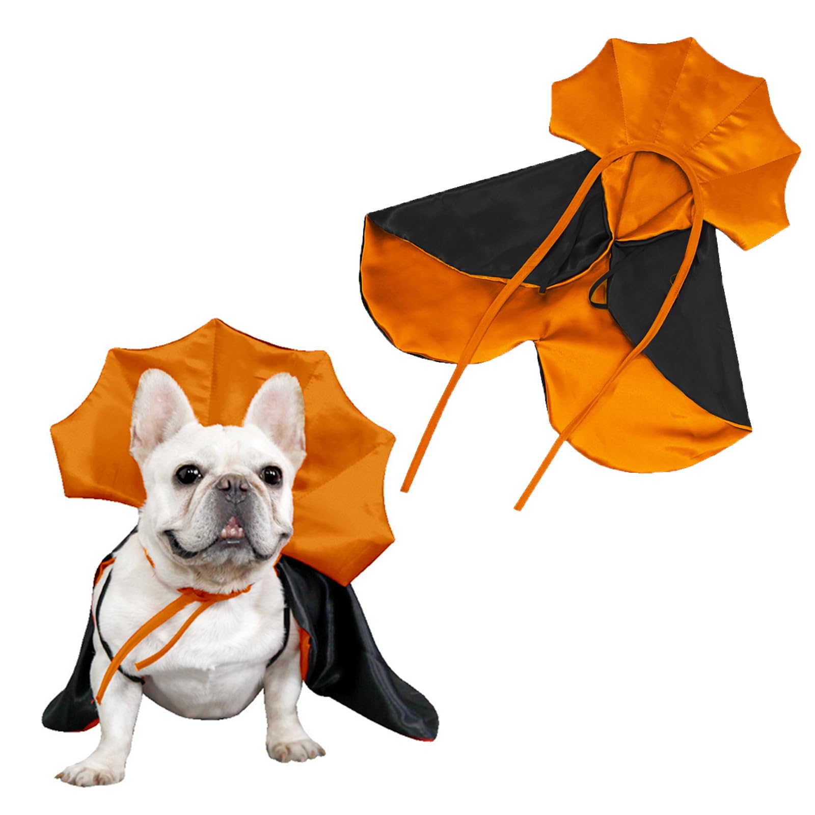 AWOCAN Dog Halloween Costumes Cats Dogs Vampire Cloak Costume Halloween Pet Accessories Costume Halloween Party Pet Cosplay (orange)