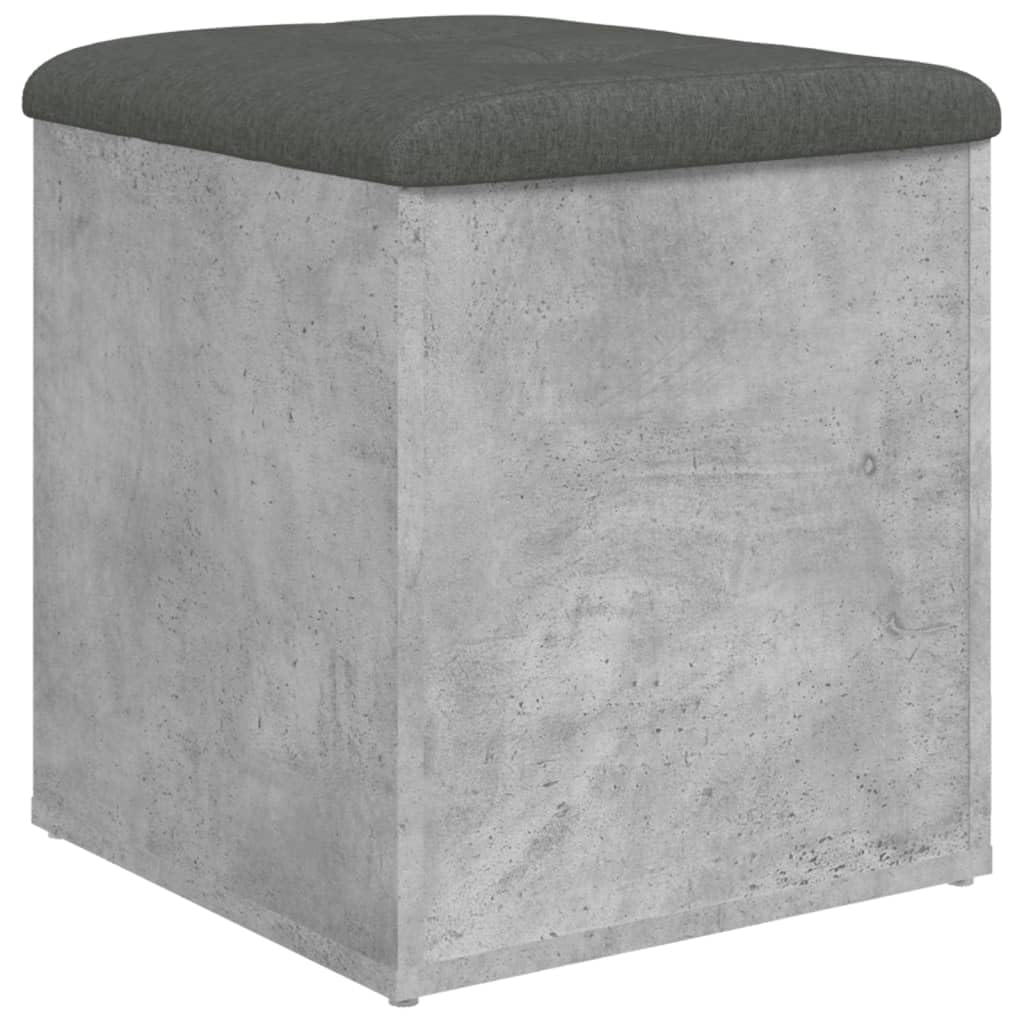 vidaXL Panca Portaoggetti Grigio Cemento 42x42x45 cm Legno Multistrato