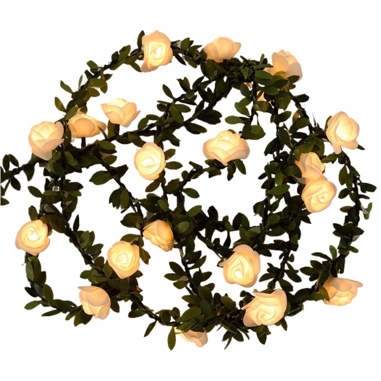 Vite Di Rose Artificiali Con Foglie 1 pz. Fiori di glicine finti, ghirlanda piante artificiali for decorazioni da giardino, arco nuziale, floreali for doccia