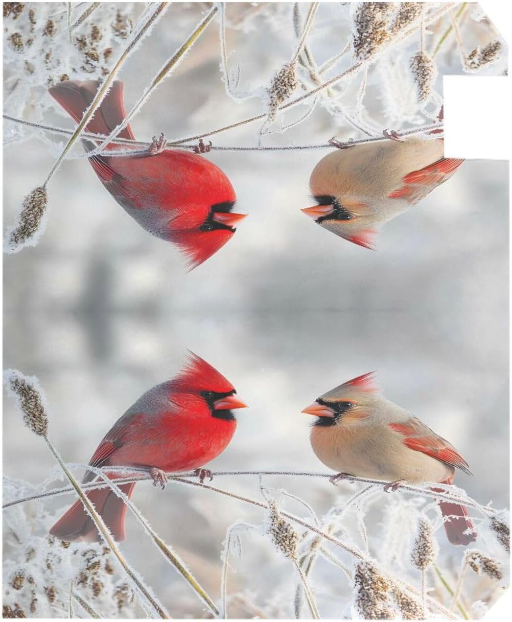 ALAZA Snow Falling Red Birds02 Magnetic Mailbox Cover MailWraps Garden Yard Home Decor for Outside Oversized-25.5" x20.8"