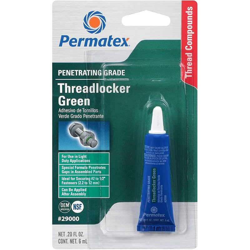 Trava-rosca penetrante verde Permatex 29000, líquido de baixa viscosidade, frasco de 6 mL