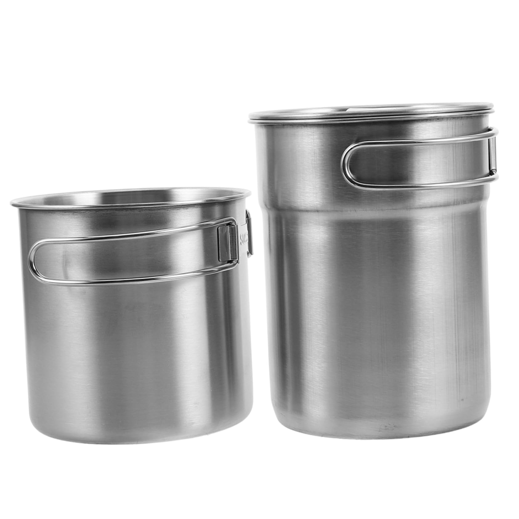 Toddmomy 2 Stück Klappbare Edelstahlbecher mit Griffen für Camping und Outdoor Aktivitäten Leichte Stapelbare Tassen für Wanderungen und Rostfrei Elegant und Funktional