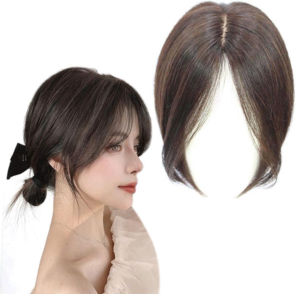 Topper Middle Side Part Hair, Hairs Toppers for Women Hair No Bangs (Light Brown)