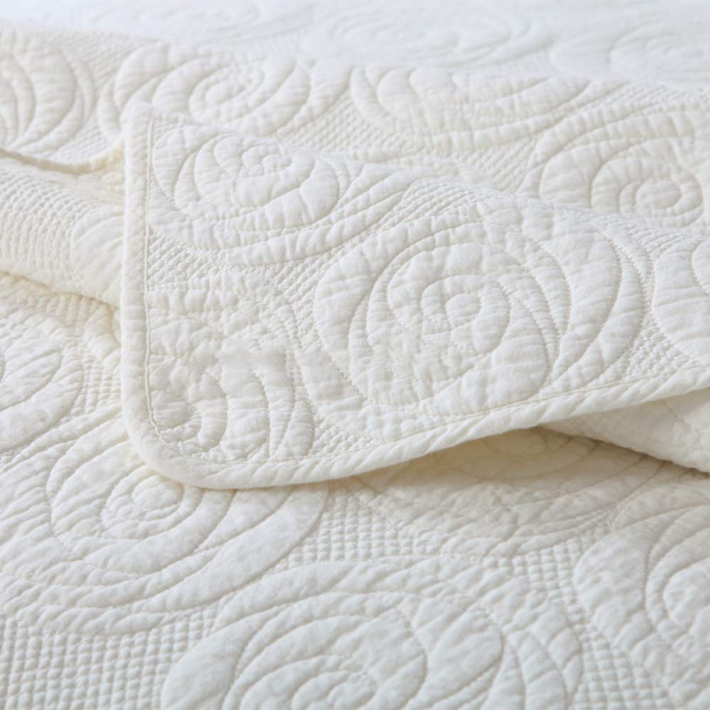 Zhiyuan Copriletto Trapuntato E 2 Federe Con Volant In Fibra Di - Foto 4