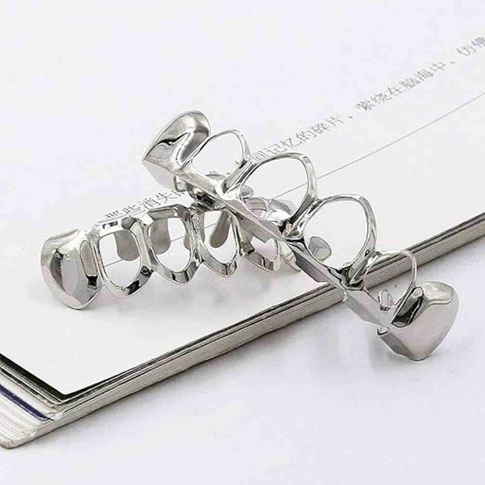 SSyang Hip Hop Teeth, Grills for Mouth Braces Decoration 18K with 2 Silicone Moldings Hip Hop Teeth - Image 3