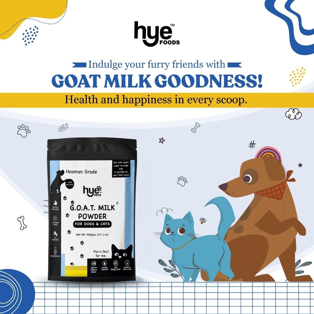 HYE Pets Goat Milk Powder for Pets | Nutrient-Rich Supplement for Happy and Healthy Dogs and Cats Food | 80 Servings Per Pack | 400g — Amazon image 4