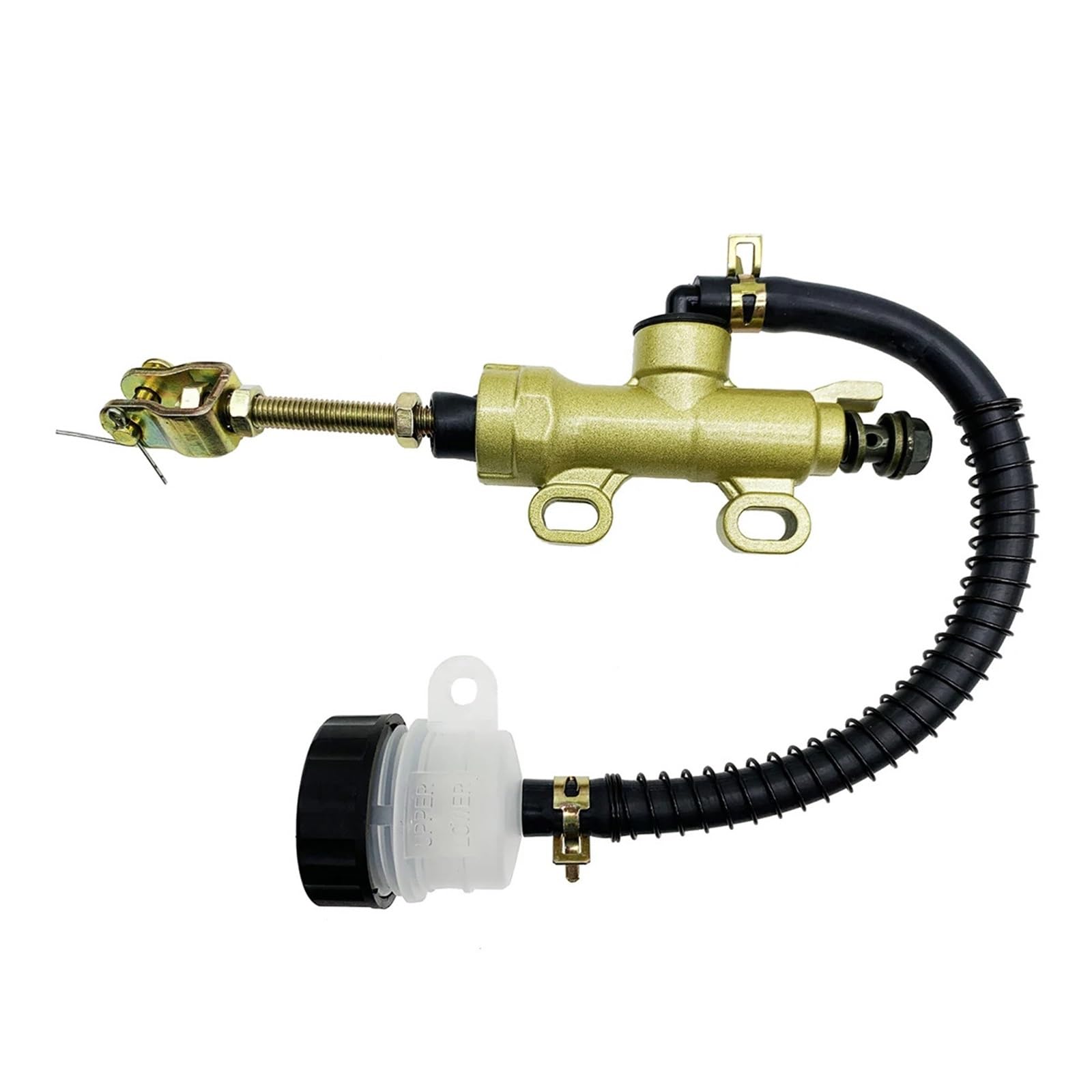 Kvswbre Gold Motorcycle Rear Brake Pump Universal Motorcycle One-Line Pump Rear Brake Pump Foot Hydraulic Master Oil Cylinder Refit(Gold)