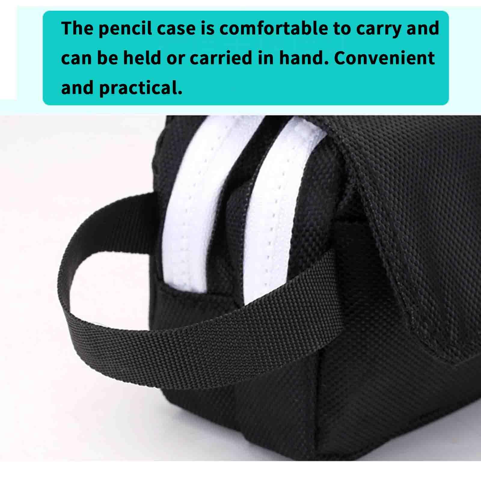 Astuccio Scuola Media Astucci Scomparti Bambina Ragazza Ragazzo Leggero Alta Capacità Multistrato Per Studenti Con Cerniera (black,20x6x10cm)