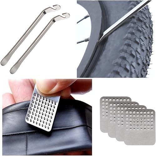 Miniatura 2 de EDIONS Bike Inner Tube Patch Kits, Bicycle Tire Repair Kit with Glueless Self-Adhesive Patches, Vulcanizing Patches, Metal Rasp, Portable Storage