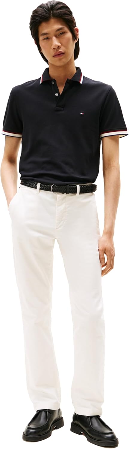 Tommy Hilfiger Mens Short Sleeve Casual Polo Shirts in Slim Fit with Stretch and Cuff Designs - Image 3