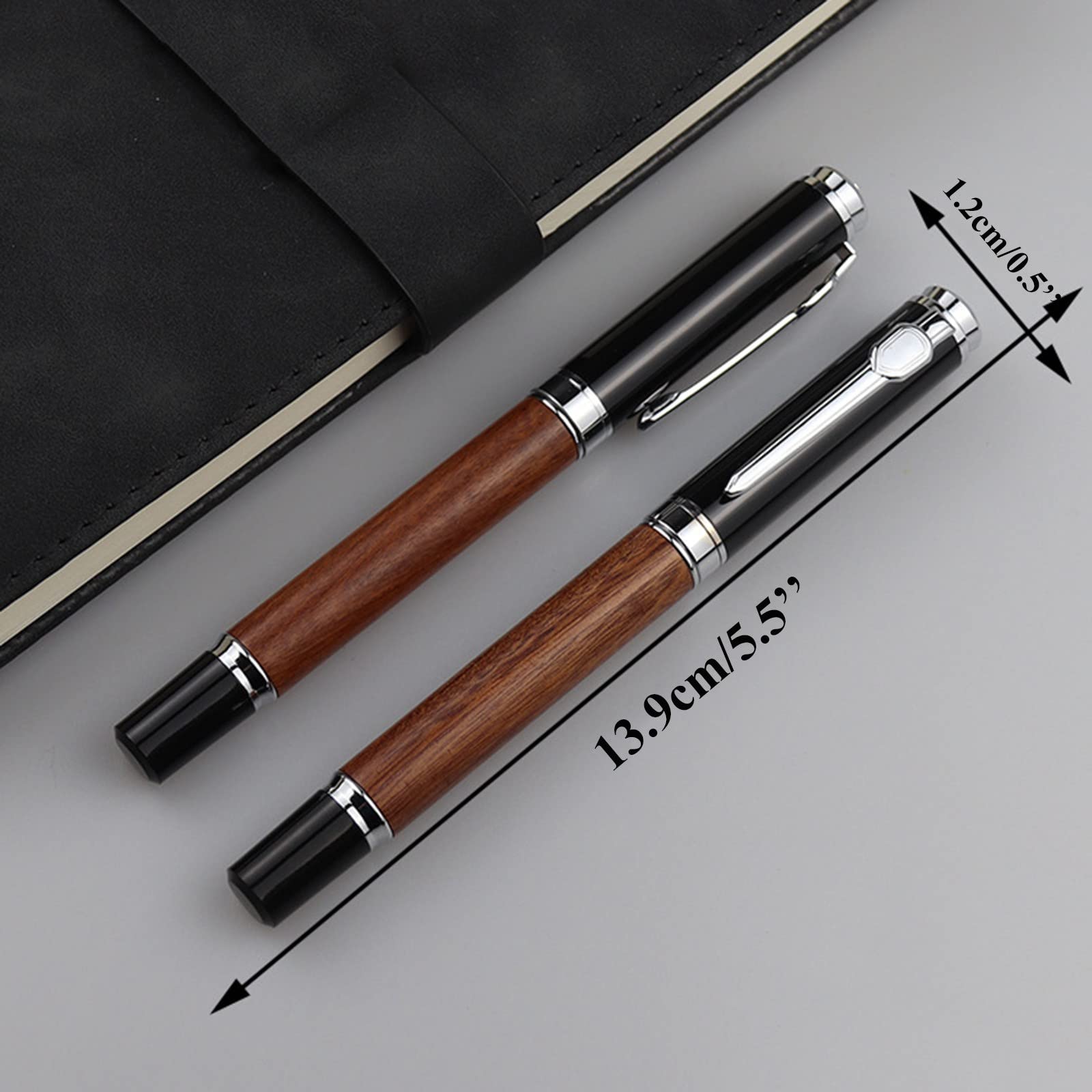 Wood Pen Vintage Wood Barrel Pen Smooth Writing Students Practice Hard Pen Calligraphy Fine Ballpoint Pens Retractable Black — view 6