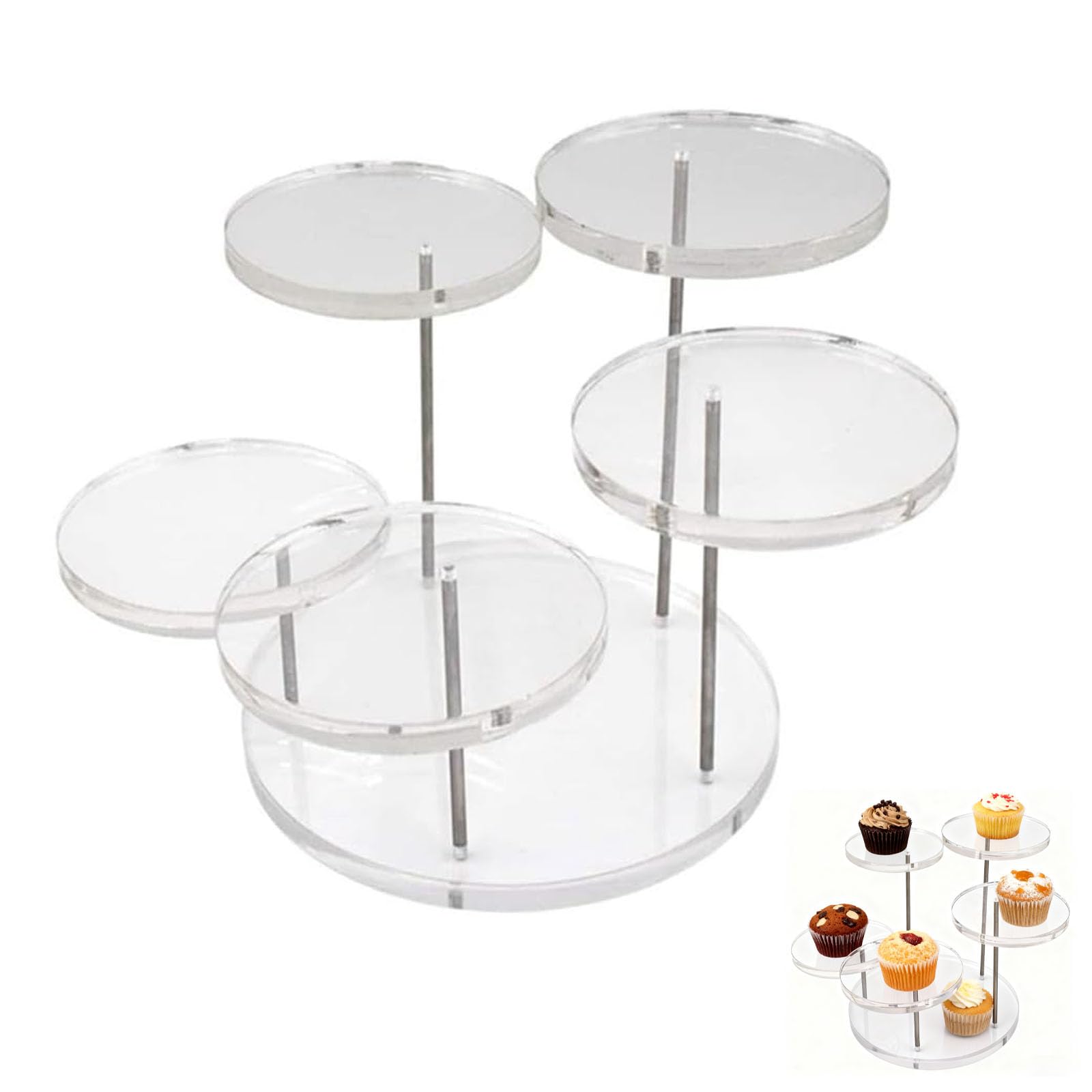 Supporti Rotondi In Acrilico per Cupcake di Alta Qualità, Espositore Profumi, Espositore in Acrilico Smerigliato, Figure Pop Ripiano, Dessert Cosmetici e Artigianato, per Rossetto, Collezionismo