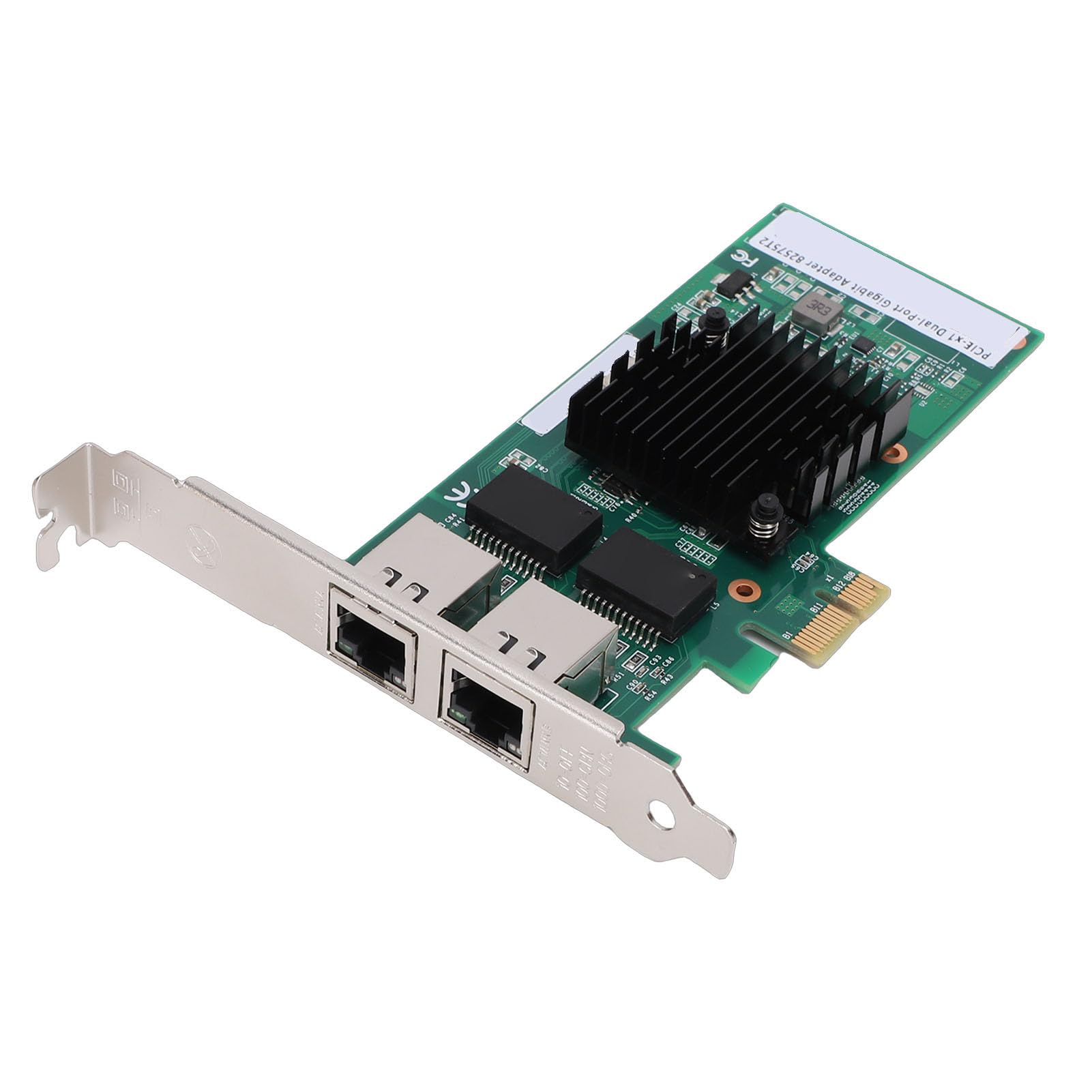 Bewinner Tarjeta de Red PCI Express, Controlador 82575 Adaptador Gigabit Ethernet de 1 GB con 2 Puertos RJ45 10 100 1000 Mbps, Compatible con Servidor Soporte de Perfil Bajo