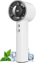 Ventilateur Portable à Main - 3000mAh Mini Ventilateur de Table USB,1-199 Vitesses,Jusqu'à 13H,Petit Ventilateurs Rechargeable,Écran LED,Fan sans Fil pour Intérieur Extérieur,avec Lanière