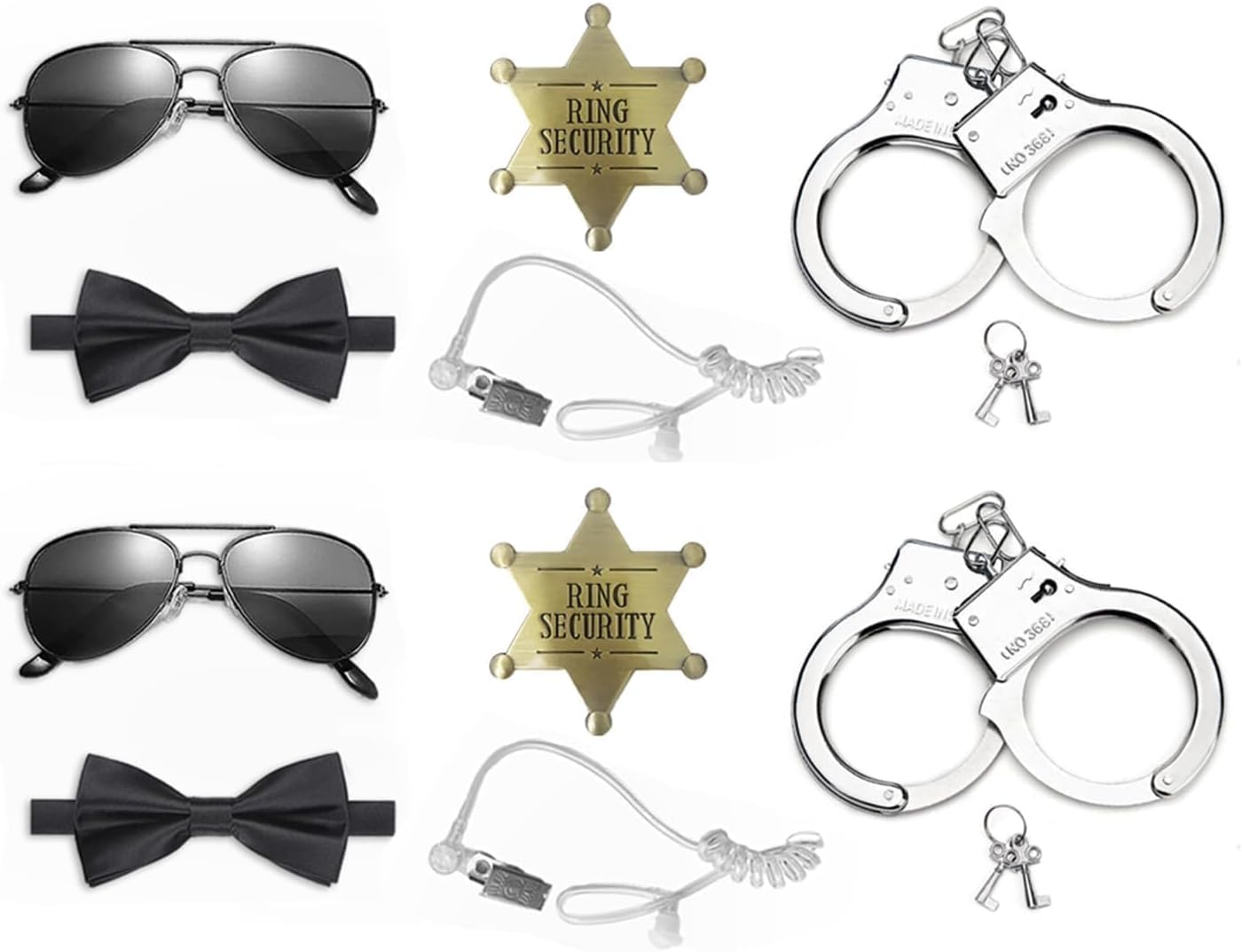 Wedding Ring Bearer Gifts Set Include Sunglasses,Earpiece, Mission Card with Binder Clip, Bowtie for Kids Outfit Cosplay