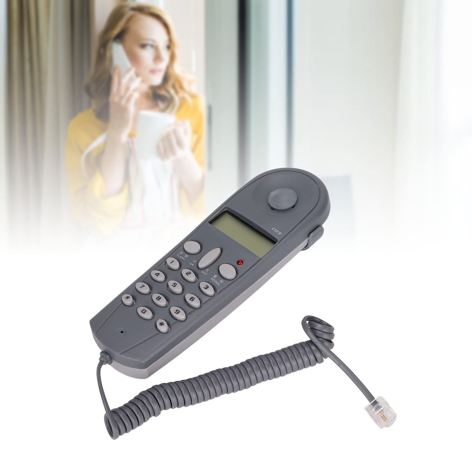 Wandtelefon, -Wandtelefon mit Rauschunterdrückung, Schnurgebundenes Telefon Zum Aufhängen, Festnetztelefon Zum Aufhängen mit Wahlwiederholung der Letzten Nummer und