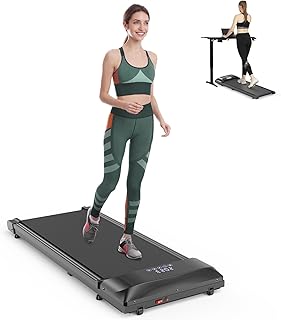Under Desk Treadmill 2 in 1 for Home/Office, Walking Pad Treadmill of Compact Design with Remote Control & LED Display, Portable Desk Treadmill for Walking,Jogging&Running, Installation-Free