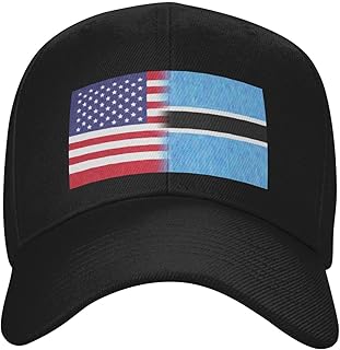 Botswana America Flag Oil Painted Baseball Cap Adjustable Safety Classic Golf Hat Running Outdoor Activities Breathable Lightweight Black