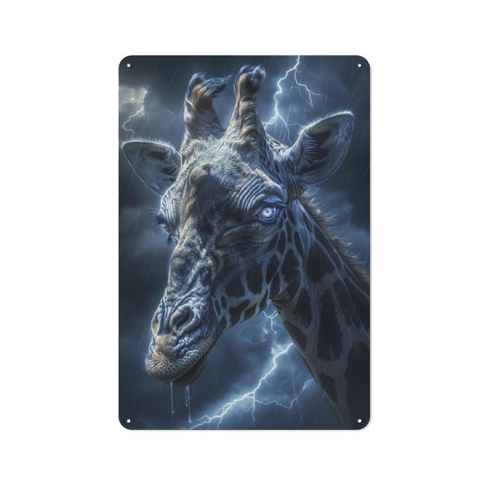 Junmoney Giraffe Fairy Tale Fantasy Retro Tin Wall Plaque 30X20cm For Kitchen Or Home Bar, For Home Interiors, Feature Walls And Decorative Displays