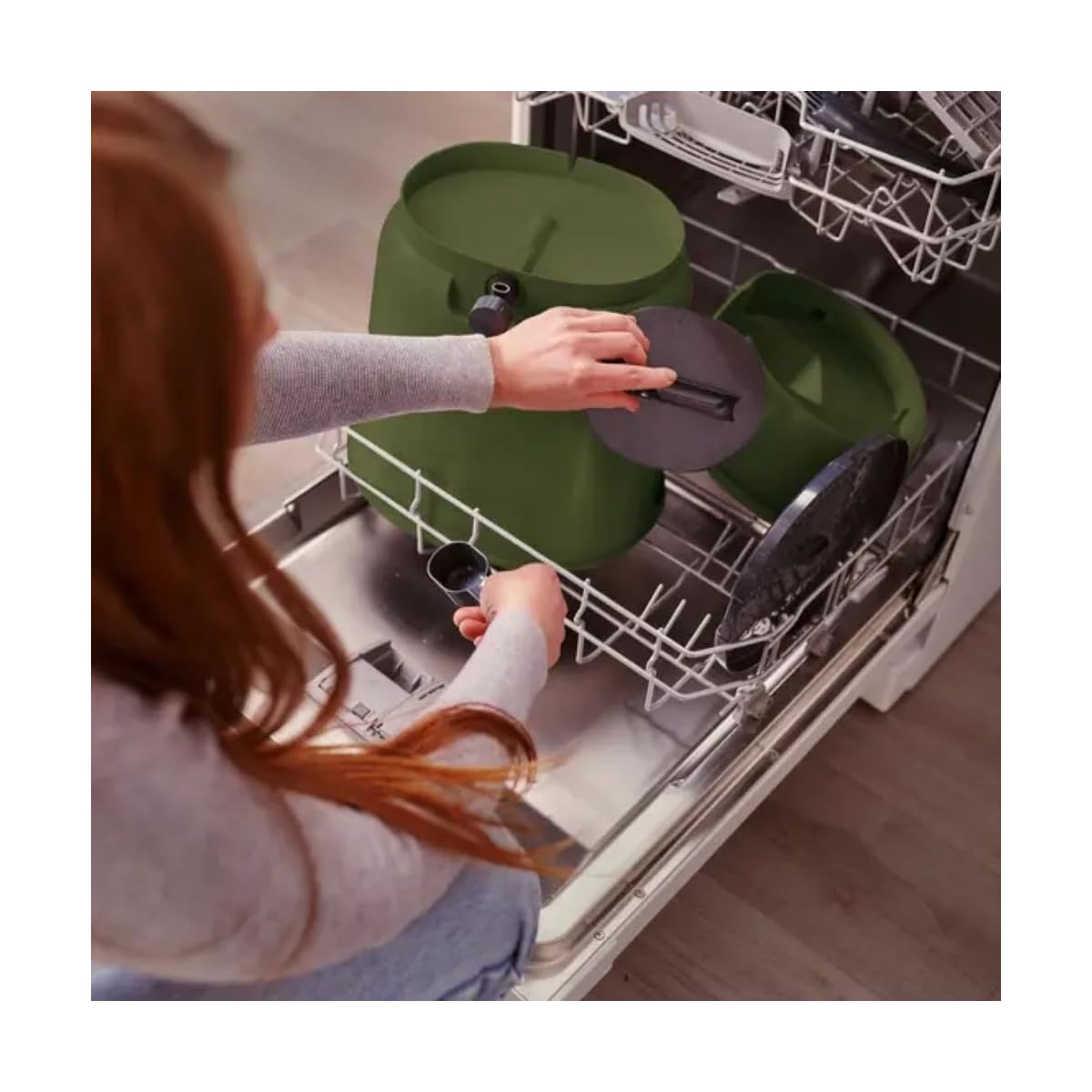 Composteur Bokashi Essential 15,3L +1Kg Brain+Base-Olive