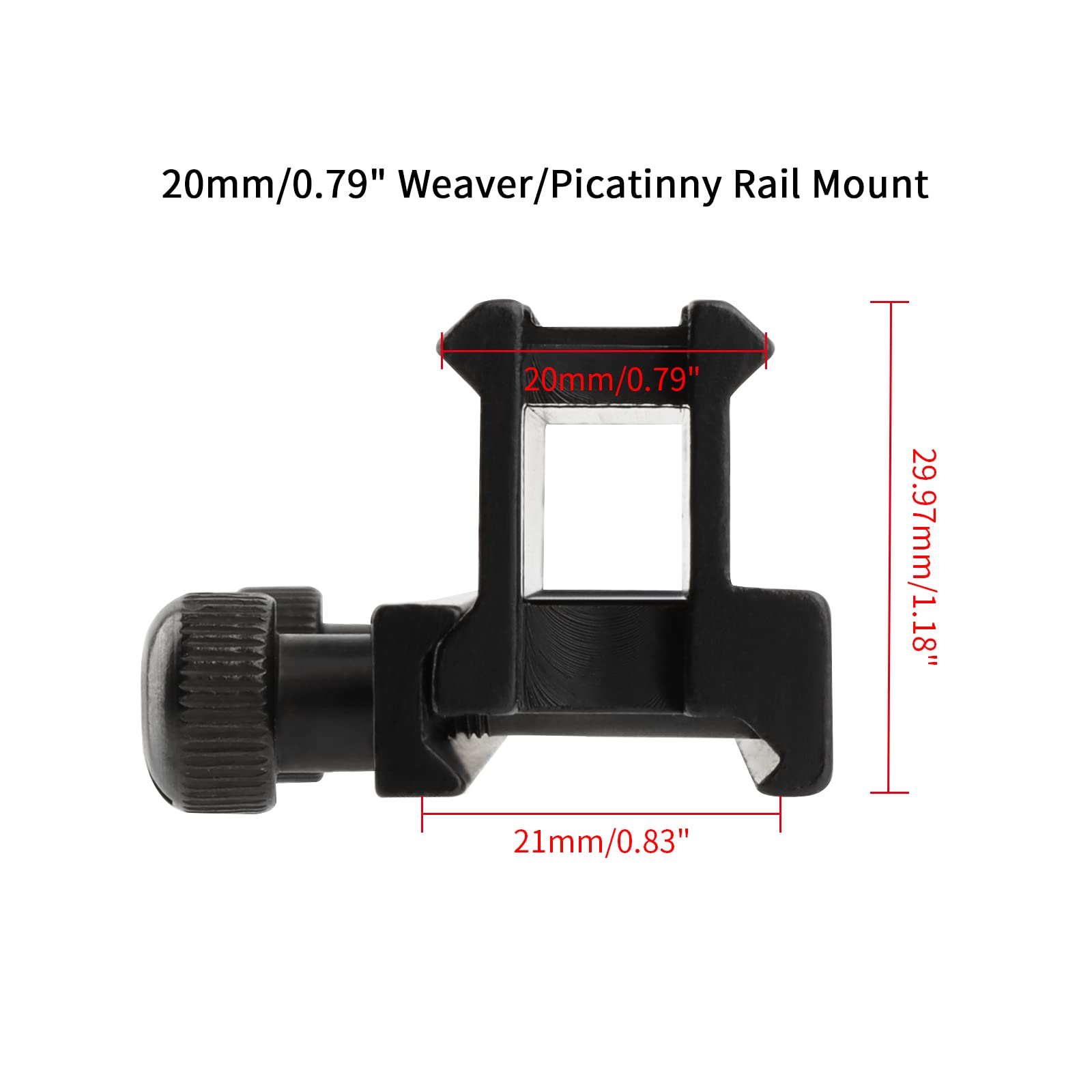 Riser Base Mount QD 20mm Picatinny Rail Aleación de Aluminio con 14 Ranuras de Riel Picatinny Adaptador