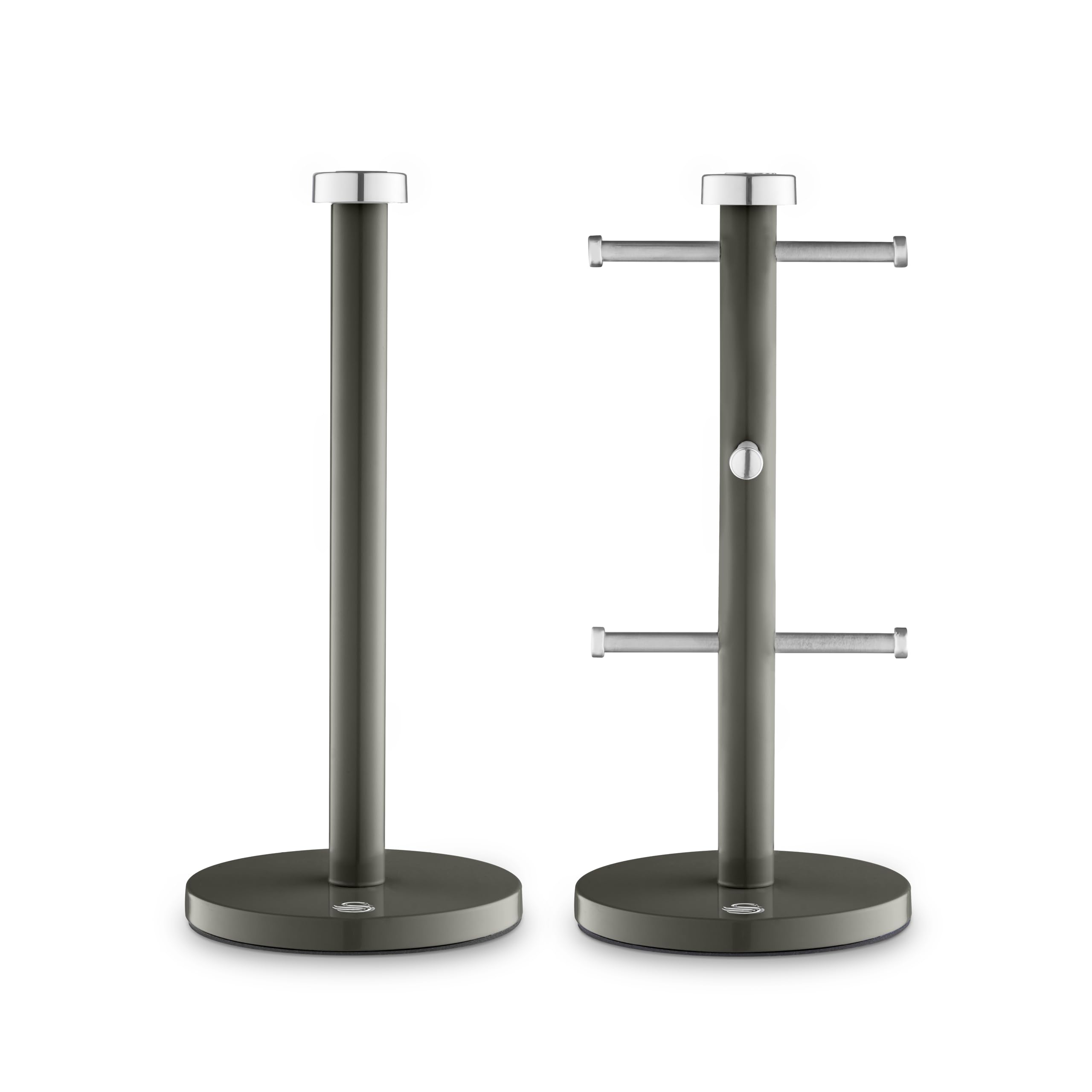 Swan Townhouse Towel Pole & Mug Tree Kitchen Set Swka18531grp (Grey)
